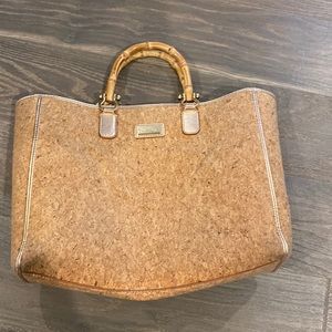 Worn Lilly Pulitzer cork sparkle bag